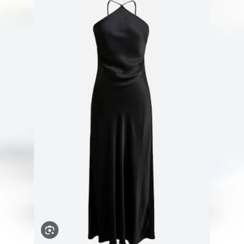 J.Crew Collection Slip in Luster Crepe Size 20 Black Dress, BR486